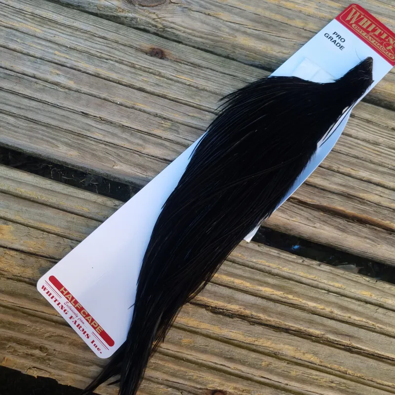 Whiting 1/2 Pro-Grade Dry Fly Rooster Cape in Black